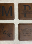 Personalized Square Leatherette Coasters