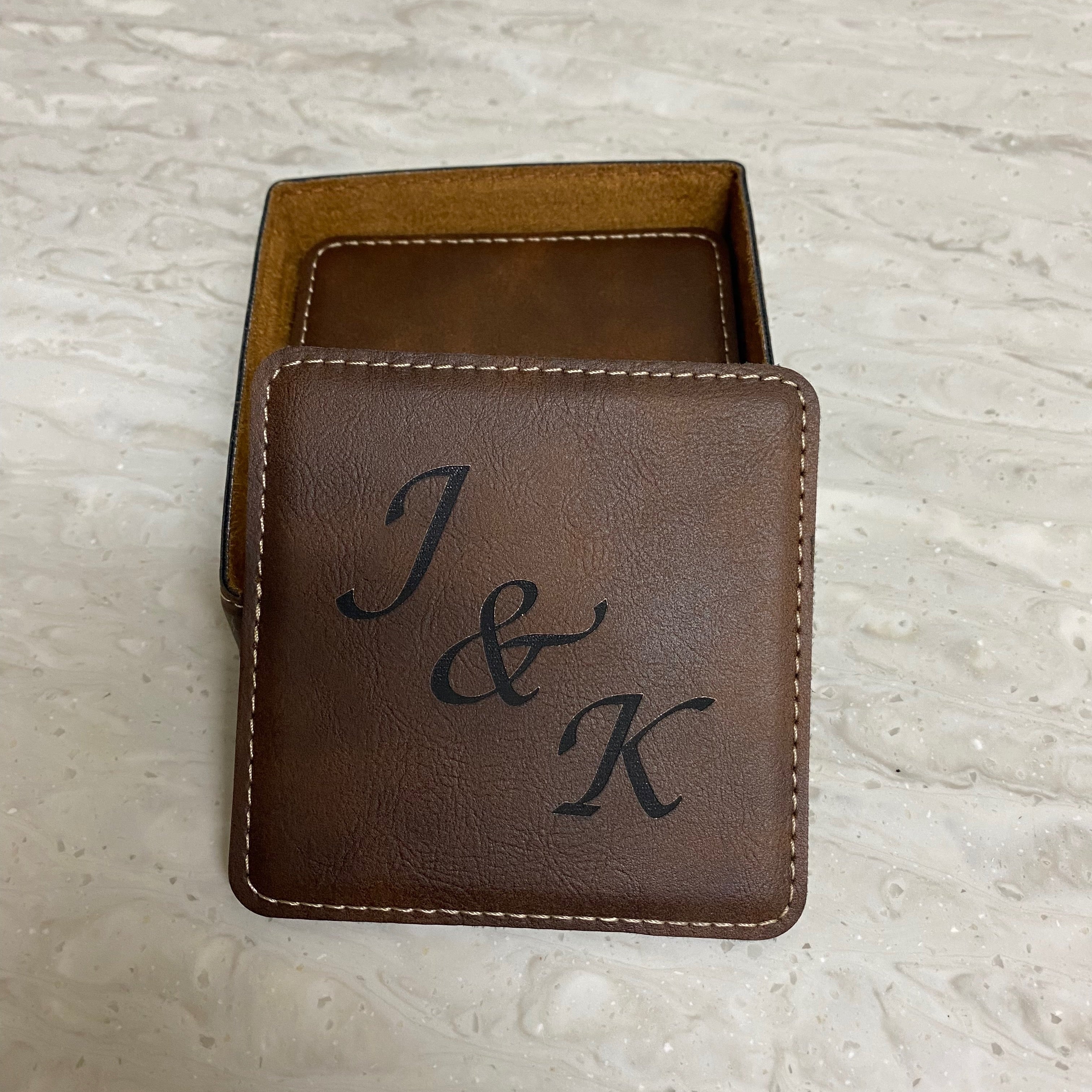 Personalized Square Leatherette Coasters
